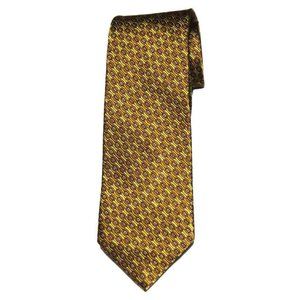 Jos A Bank Silk Tie Gold Brown Blue Men's